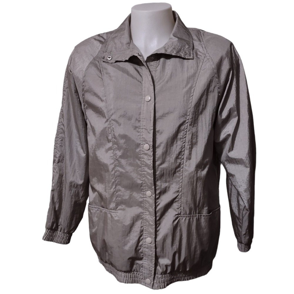 Haband Vintage Jacket Women's Medium Windbreaker Softshell‎ Snap Closure Pockets